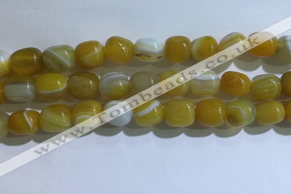 CNG8185 15.5 inches 10*14mm nuggets striped agate beads wholesale