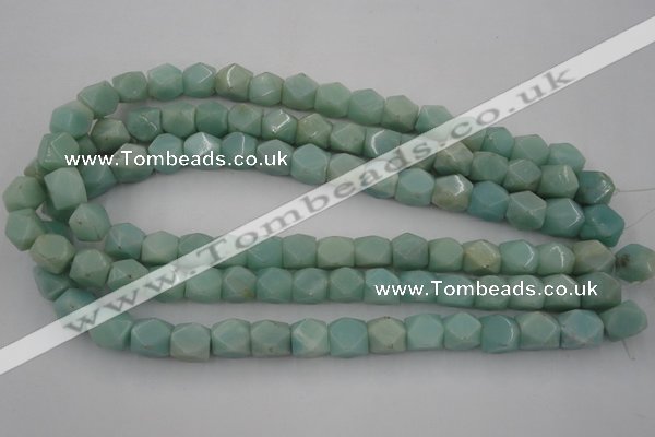 CNG819 15.5 inches 9*12mm faceted nuggets amazonite beads