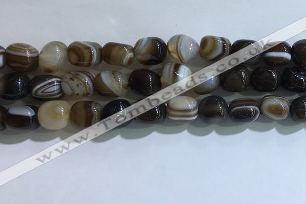 CNG8196 15.5 inches 10*14mm nuggets striped agate beads wholesale