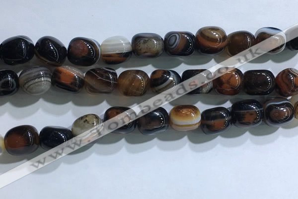 CNG8197 15.5 inches 10*14mm nuggets striped agate beads wholesale