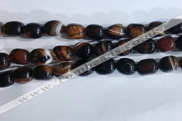 CNG8239 15.5 inches 12*16mm nuggets striped agate beads wholesale