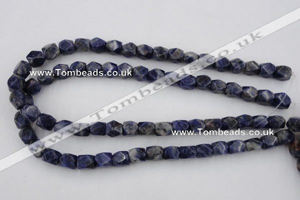 CNG825 15.5 inches 9*12mm faceted nuggets sodalite gemstone beads