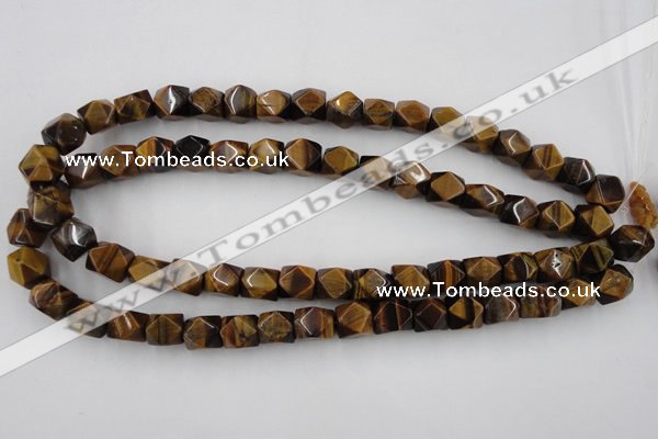 CNG826 15.5 inches 9*12mm faceted nuggets yellow tiger eye beads