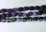 CNG8267 15.5 inches 13*18mm nuggets striped agate beads wholesale