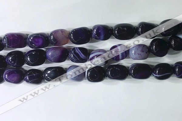 CNG8267 15.5 inches 13*18mm nuggets striped agate beads wholesale