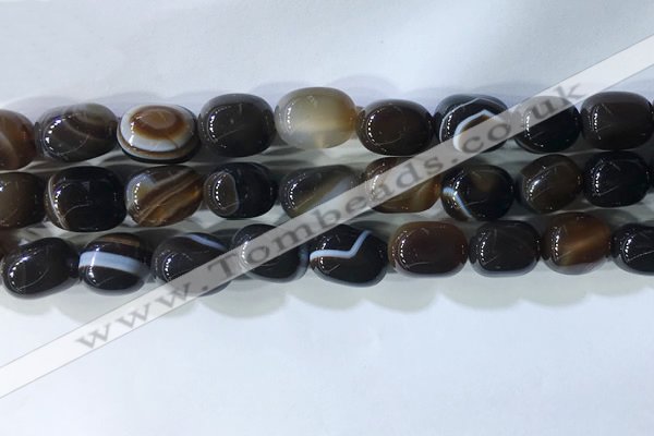 CNG8280 15.5 inches 13*18mm nuggets striped agate beads wholesale