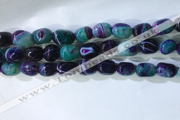 CNG8283 15.5 inches 13*18mm nuggets striped agate beads wholesale