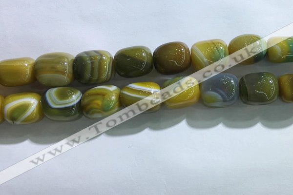 CNG8312 15.5 inches 15*20mm nuggets striped agate beads wholesale