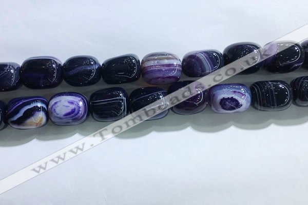 CNG8313 15.5 inches 15*20mm nuggets striped agate beads wholesale