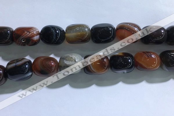 CNG8319 15.5 inches 15*20mm nuggets striped agate beads wholesale