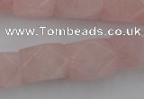 CNG833 15.5 inches 13*18mm faceted nuggets rose quartz beads