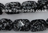 CNG834 15.5 inches 13*18mm faceted nuggets snowflake obsidian beads