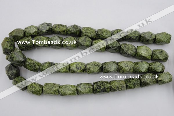 CNG835 15.5 inches 13*18mm faceted nuggets green lace gemstone beads