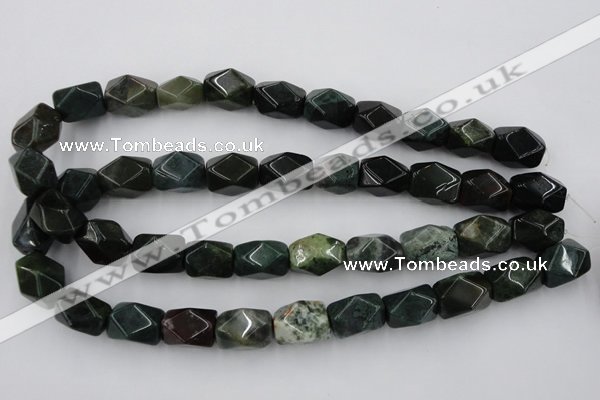 CNG845 15.5 inches 13*18mm faceted nuggets moss agate beads