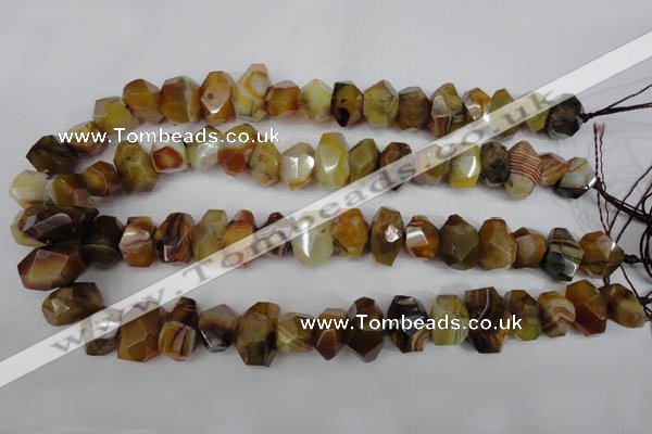 CNG851 15.5 inches 12*18mm – 13*22mm faceted nuggets agate beads