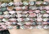 CNG8525 15.5 inches 7*10mm - 8*12mm faceted nuggets rhodochrosite beads