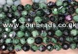 CNG8529 15.5 inches 9*10mm faceted nuggets ruby zoisite beads