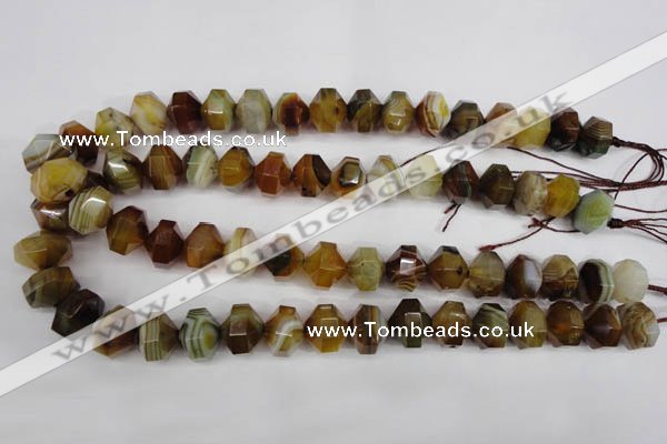 CNG854 15.5 inches 12*15mm faceted nuggets agate gemstone beads