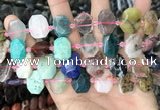 CNG8553 13*18mm - 15*25mm faceted freeform mixed gemstone beads