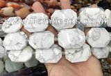 CNG8556 22*30mm - 25*35mm faceted freeform white howlite beads