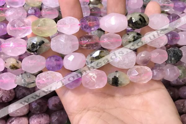 CNG8566 12*16mm - 15*20mm faceted nuggets mixed quartz beads