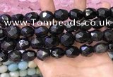 CNG8574 12*16mm - 15*20mm faceted nuggets black obsidian beads