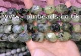 CNG8582 13*18mm - 15*20mm faceted nuggets green rutilated quartz  beads