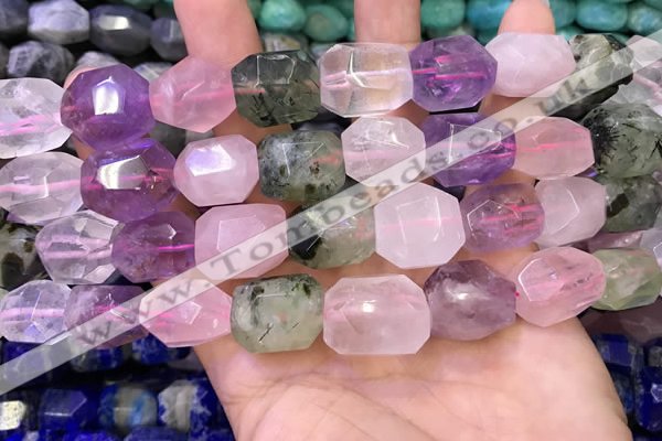 CNG8583 13*18mm - 15*20mm faceted nuggets mixed quartz beads