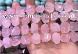 CNG8590 12*16mm - 13*18mm faceted nuggets rose quartz beads