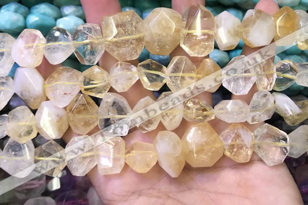 CNG8591 12*16mm - 13*18mm faceted nuggets citrine gemstone beads