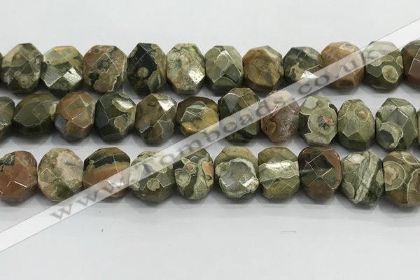 CNG8619 10*13mm - 12*16mm faceted freeform rhyolite beads