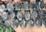 CNG8632 13*18mm - 15*25mm faceted freeform sesame jasper beads