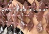 CNG8636 13*20mm - 15*25mm faceted freeform strawberry quartz beads