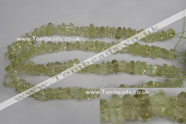 CNG864 15.5 inches 5*10mm – 10*17mm faceted nuggets lemon quartz beads