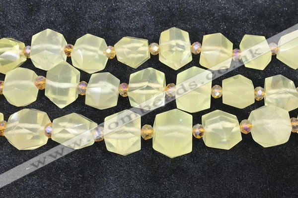 CNG8673 12*20mm - 20*33mm faceted nuggets lemon quartz beads