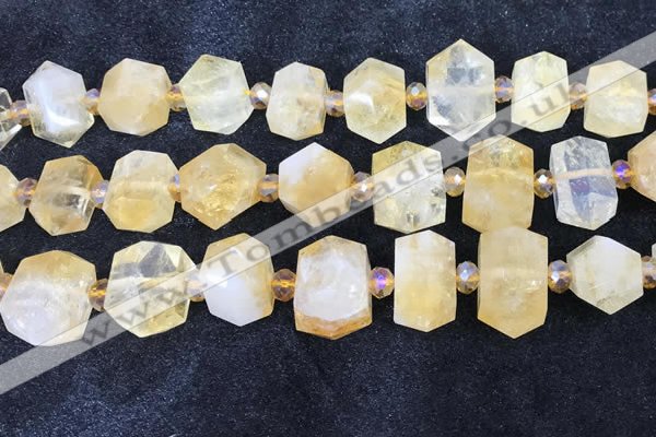 CNG8674 12*20mm - 20*33mm faceted nuggets citrine beads