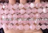 CNG8694 15.5 inches 12mm faceted nuggets rose quartz beads