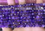 CNG8700 15.5 inches 6mm faceted nuggets amethyst gemstone beads