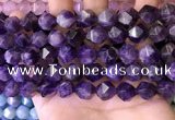 CNG8703 15.5 inches 12mm faceted nuggets amethyst gemstone beads