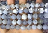 CNG8707 15.5 inches 10mm faceted nuggets blue chalcedony beads