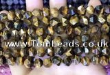 CNG8725 15.5 inches 8mm faceted nuggets yellow tiger eye beads