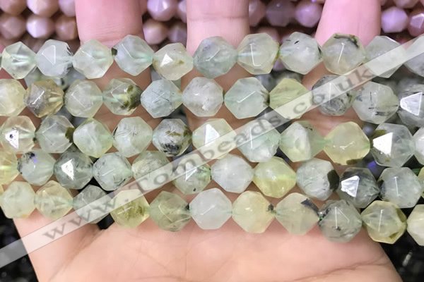 CNG8729 15.5 inches 8mm faceted nuggets prehnite gemstone beads