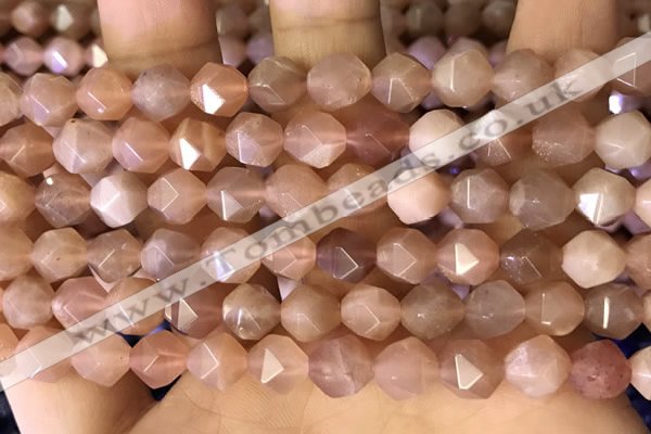 CNG8753 15.5 inches 8mm faceted nuggets moonstone beads wholesale
