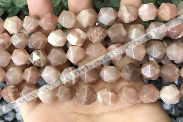 CNG8755 15.5 inches 12mm faceted nuggets moonstone beads wholesale