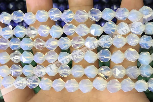 CNG8760 15.5 inches 8mm faceted nuggets opalite beads wholesale