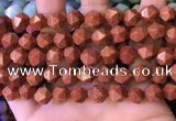 CNG8768 15.5 inches 10mm faceted nuggets goldstone beads wholesale