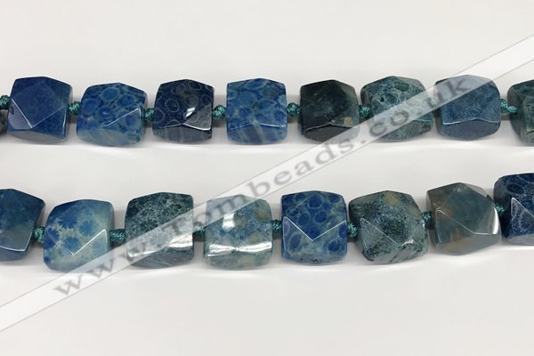 CNG8790 16*17mm - 18*19mm faceted nuggets chrysanthemum agate  beads