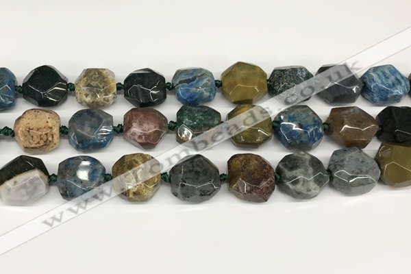 CNG8793 16*17mm - 18*19mm faceted nuggets agate  beads