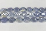 CNG8818 15.5 inches 16mm - 20mm faceted freeform blue chalcedony beads