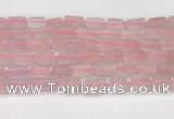 CNG8846 15.5 inches 8*12mm - 10*16mm nuggets matte rose quartz beads